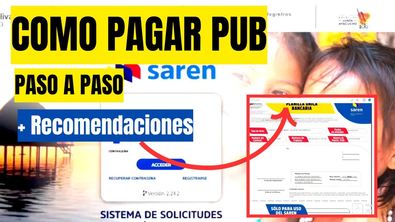 Cómo pagar la Planilla Única Bancaria (PUB) de Saren Paso a Paso