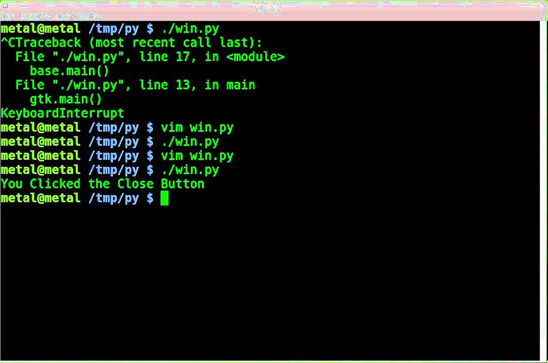 Python - GTK GUI - Tutorial #2 - Close Base Window
