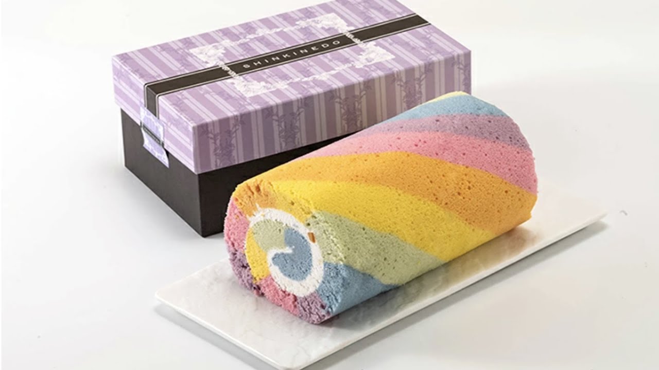 【製造風景】レインボーロールケーキの作り方 / How to make the Rainbow RollCake
