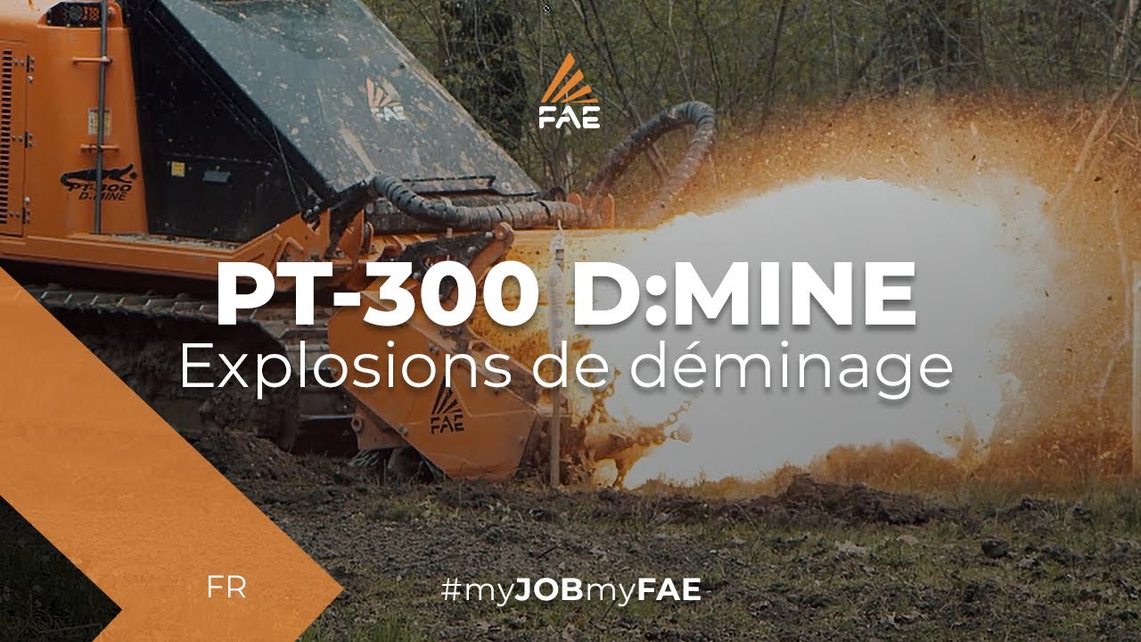 Explosions de déminage avec l’automoteur sur chenilles radiocommandé FAE