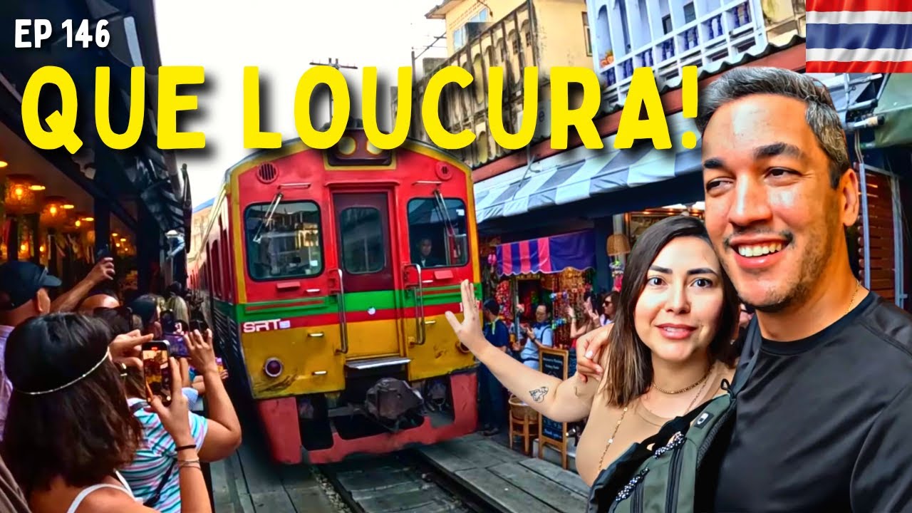 OS MERCADOS MAIS INUSITADOS DO MUNDO! MERCADO DO TREM E MERCADO FLUTUANTE EM BANGKOK (Ep146)