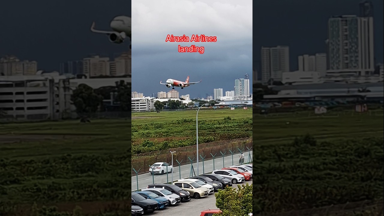 airasia Airlines amazing landing in Penang international airport 
