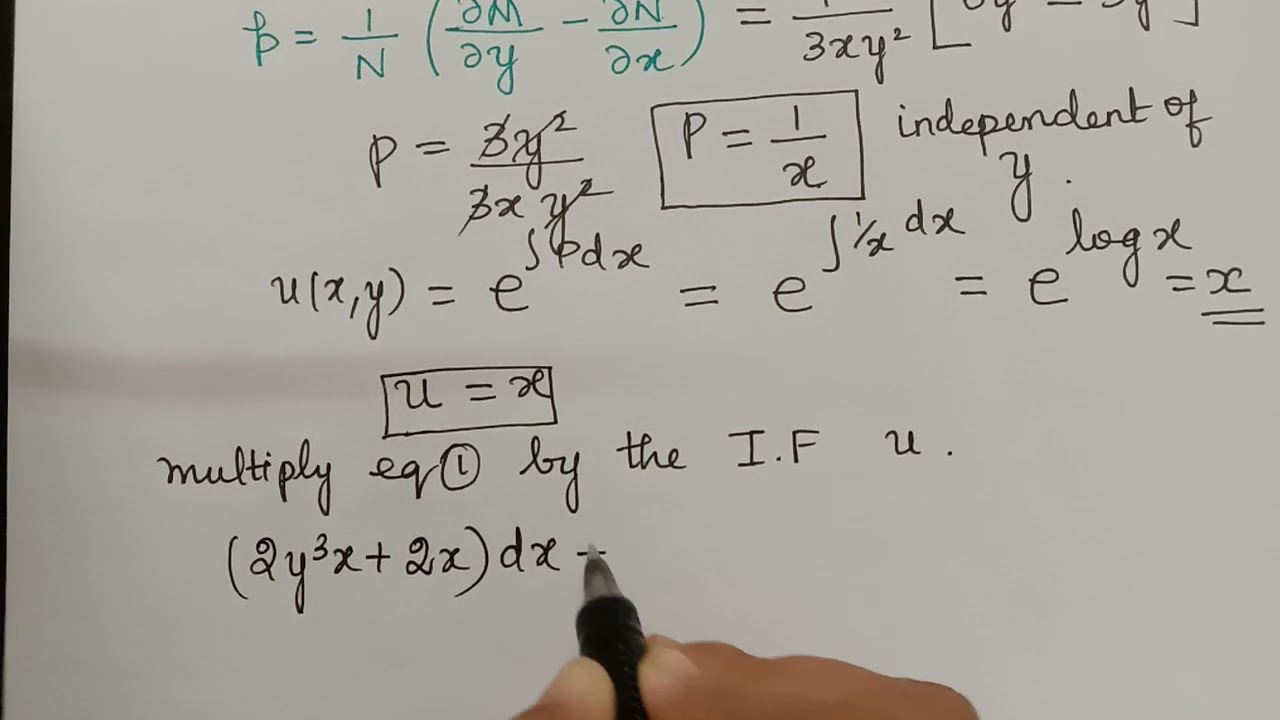 non exact differential equations|| problem 1|| ordinary differential equations