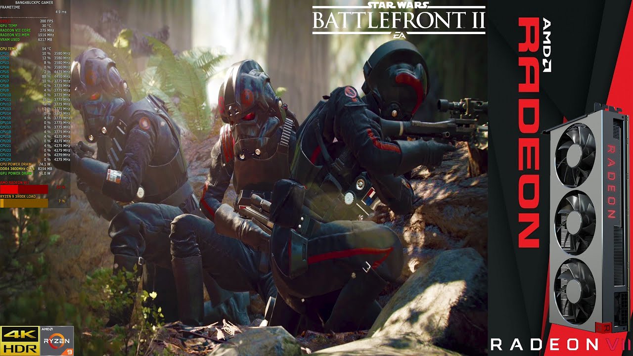 Star Wars Battlefront 2 Ultra Settings 4K | HDR | RADEON VII LC | Ryzen 9 3900X