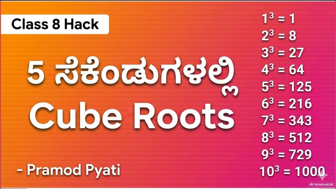 5 ಸೆಕೆಂಡಿನಲ್ಲಿ Cube Root ಕಂಡುಹಿಡಿಯುವ ಟ್ರಿಕ್ 🔥 | GPSTR HSTR TET Bank Exams Maths Shortcut