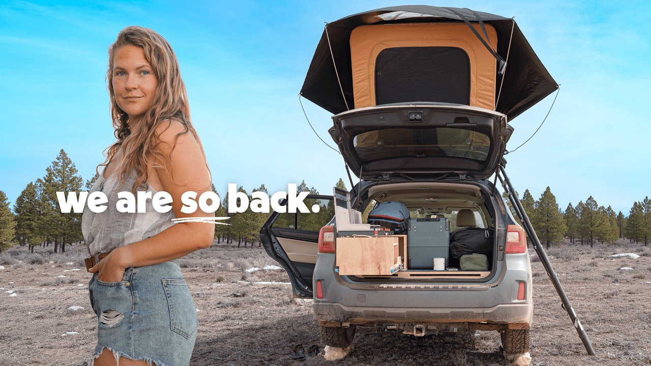 Зимний кемпинг в пустыне в одиночку на автомобиле