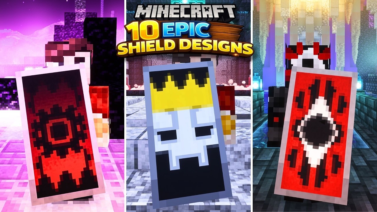 10 EPIC Shield Designs in Minecraft
