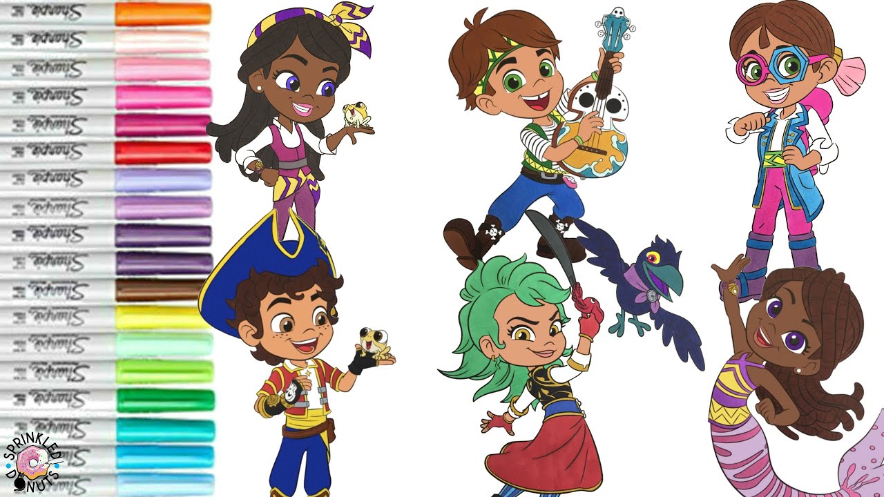 Santiago of the Seas Coloring Book Compilation Santiago Montes Bonnie Bones Lorelai Thomas and Tina