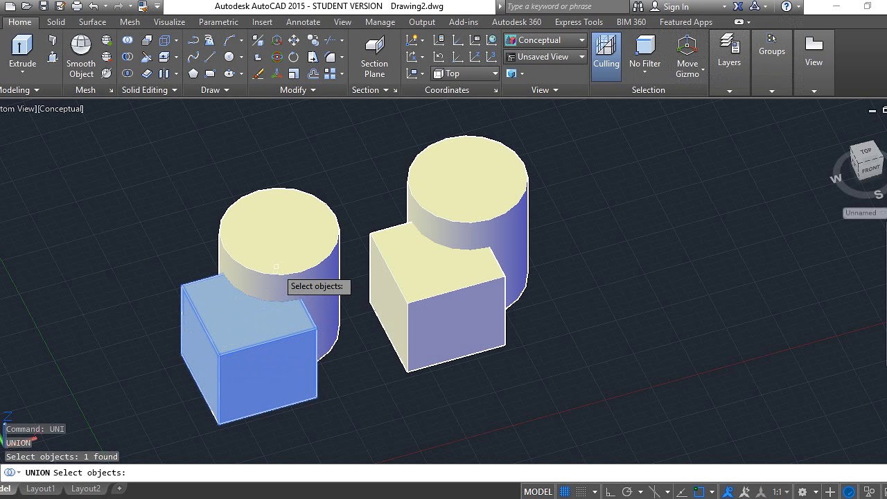 Comandos Union y Substract Autocad