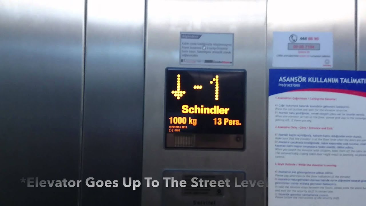 Schindler Talking Glass Hydraulic Elevator at Kozyatağı Metro Station in İstanbul, Turkey