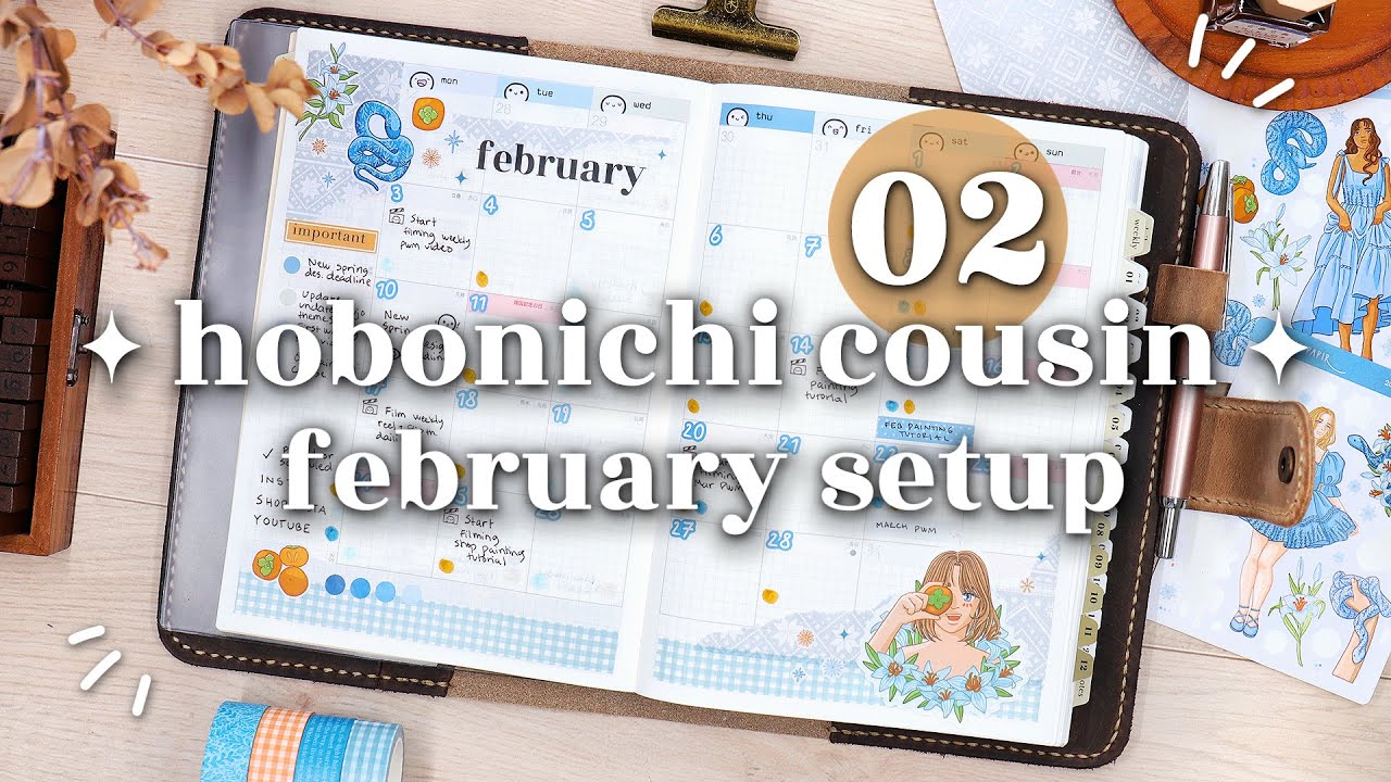 🐍 FEBRUARY 2025 Plan With Me // Hobonichi Cousin Monthly Setup