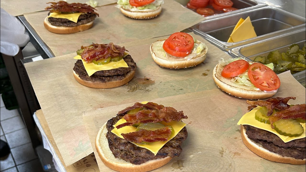 BK POV: Late Night Closing Shift Making Sandwiches On Main Board At Burger King