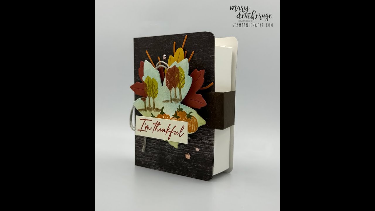 Stampin Up//Осенние листья//Живописная тыквенная грядка//Деревенский лес DSP//Книжная коробка с л...