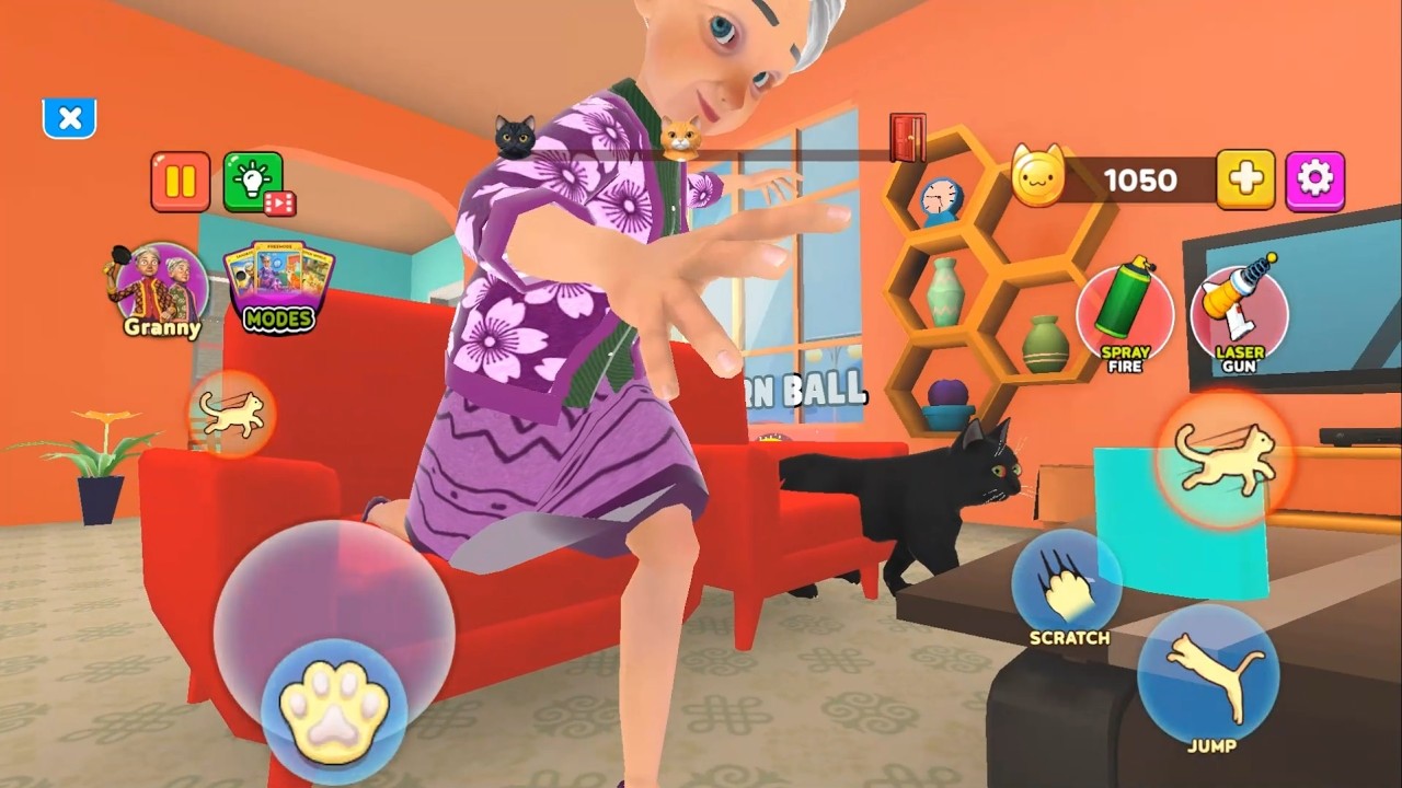 Mad Gran & Naughty Cat Prank Gameplay Walkthrough Part 3 (Android, iOS)