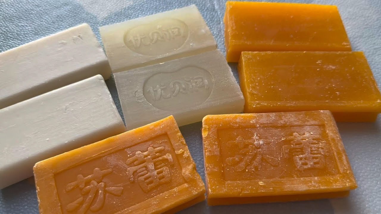 ASMR cutting dry soap/oddly carving soap/satisfying relaxing crunchy sounds/Crushing soap ASMR 