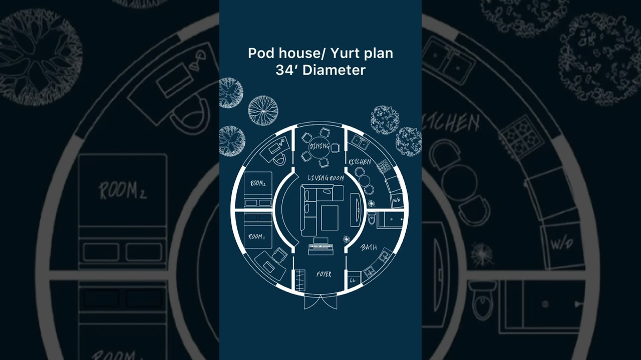 Pod house, Yurt floor plan 
