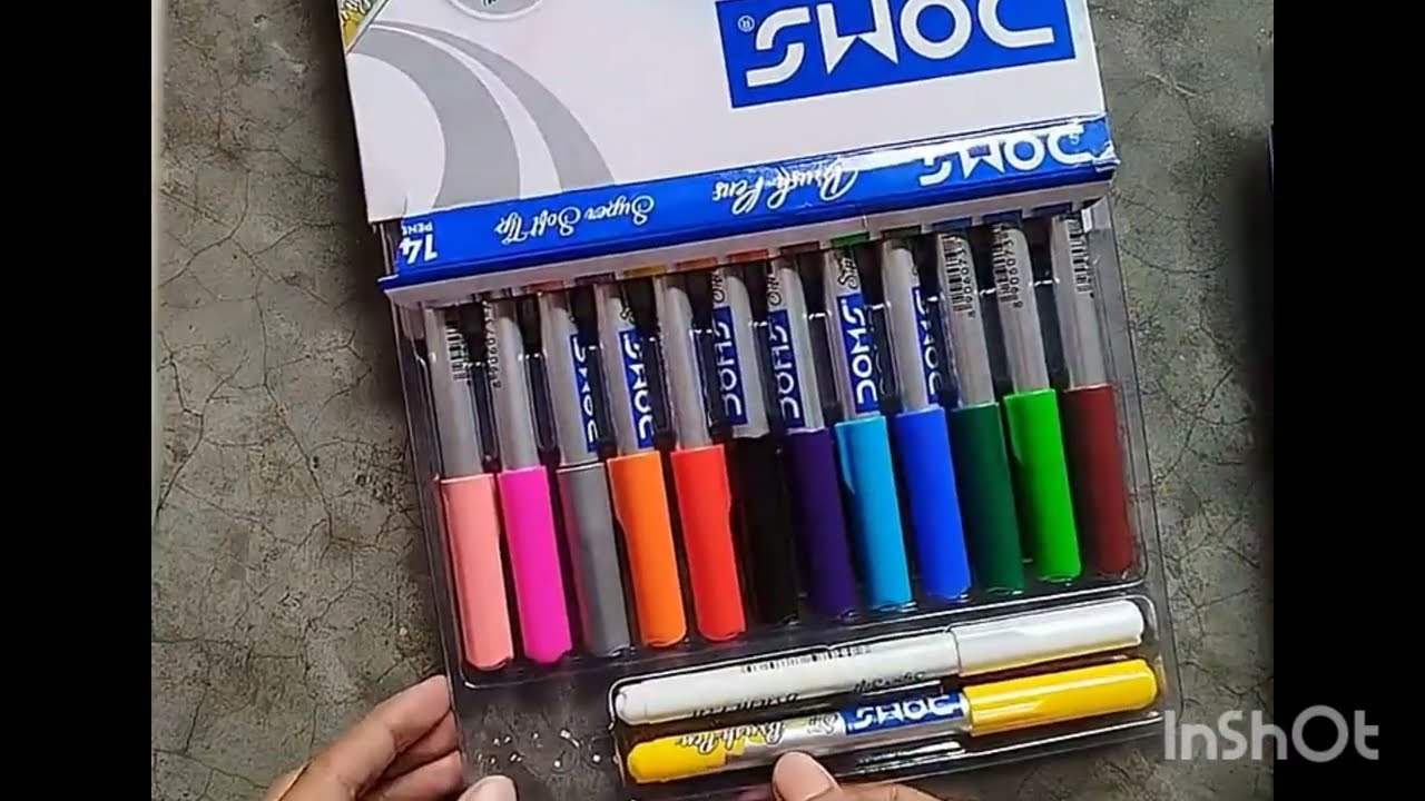 Unboxing Doms stationary 📚, Brush pen, Oil pastel,pencil colour 