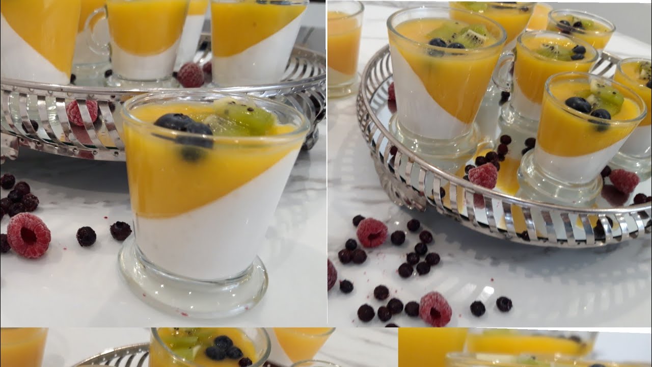 Panna cotta 100% vegan coco mangue/الباناكوتا بالمانجا و جوز الهند سهلة ولذيذة😋