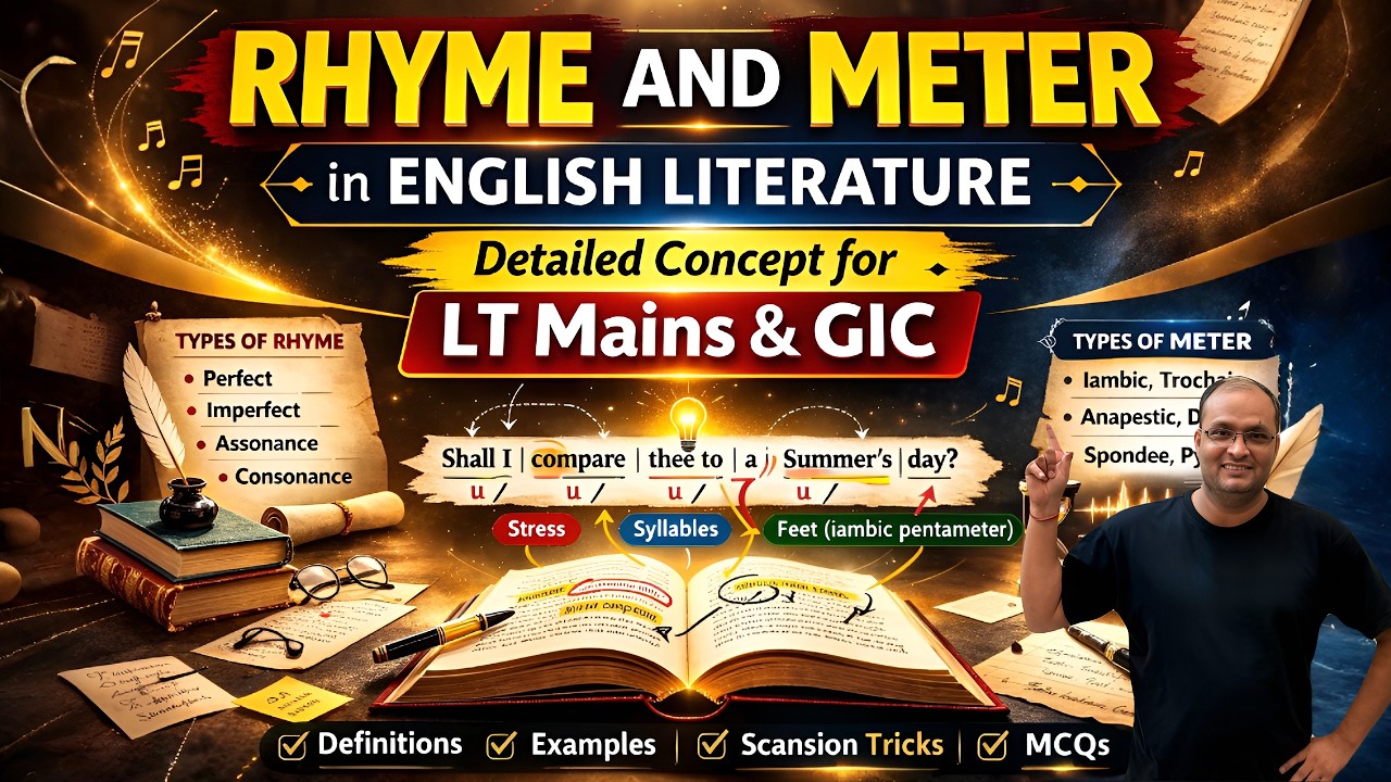 Rhyme and Meter in English Literature: Detailed Concept for LT Mains & GIC #ltgrade #rhymes