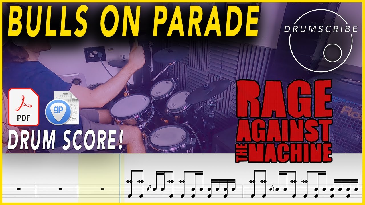 Bulls On Parade - Rage Against The Machine | Drum SCORE Sheet Music | #108 DRUMSCRIBE