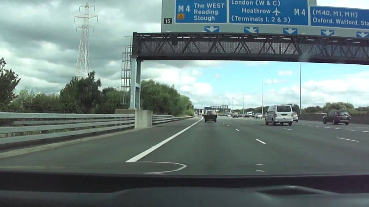 Driving on the M4 & M25 motorways England, U.K.