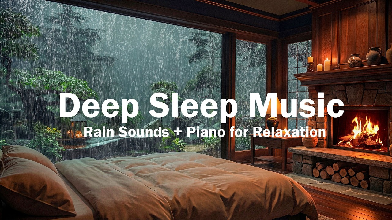 Relaxing Piano Music with Rain Sounds on Windows – Sleep Music for Deep Sleep, Stress and Anxiety