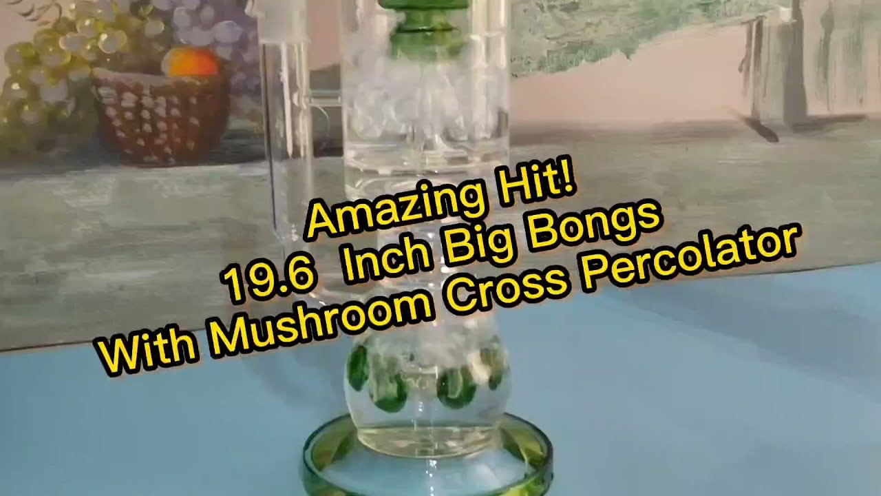 Amzing Hit!!19.6 Inch Big Bongs With Mushroom Cross Percolator.#420# Dab Rigs