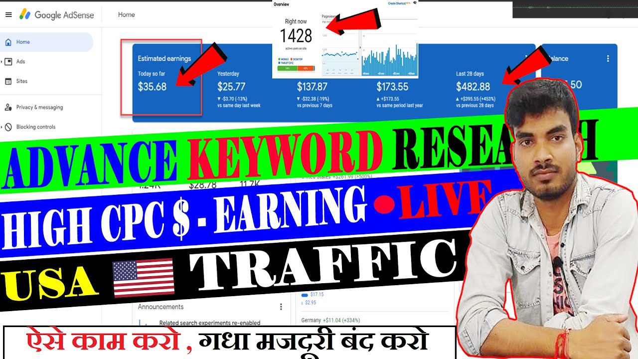 ADVANCE  INTERNATIONAL KEYWORD RESEARCH HIGH CPC | HOW I EARN 1523 $ /MONTH USING THIS  EASY METHOD