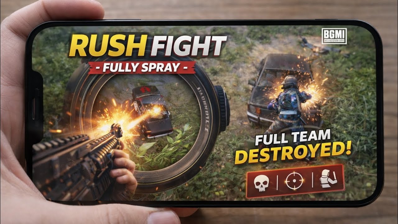 RUSH FIGHT AND SPRAY👿 #bgmi #viral #viralvideo #youtube #youtubeviral #gaming#rushfight#viralgaming 