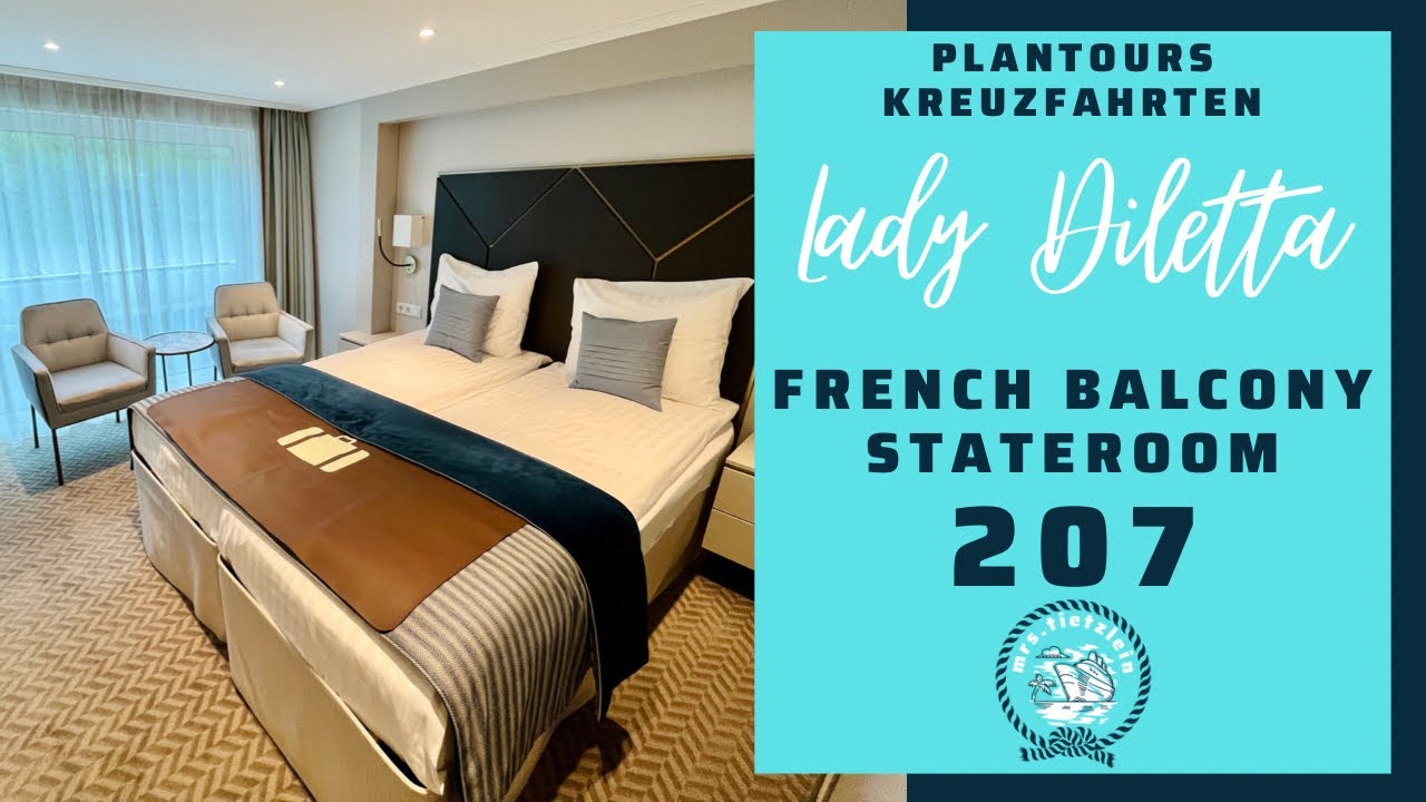 PLANTOURS Kreuzfahrten || Lady Diletta || 2-Bett Kabine mit französischem Balkon 207 || Rialto Deck