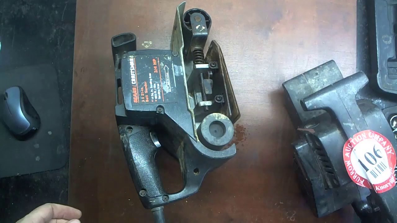 Refresh two craftsman 3 inch belt sanders and install and adjust belts