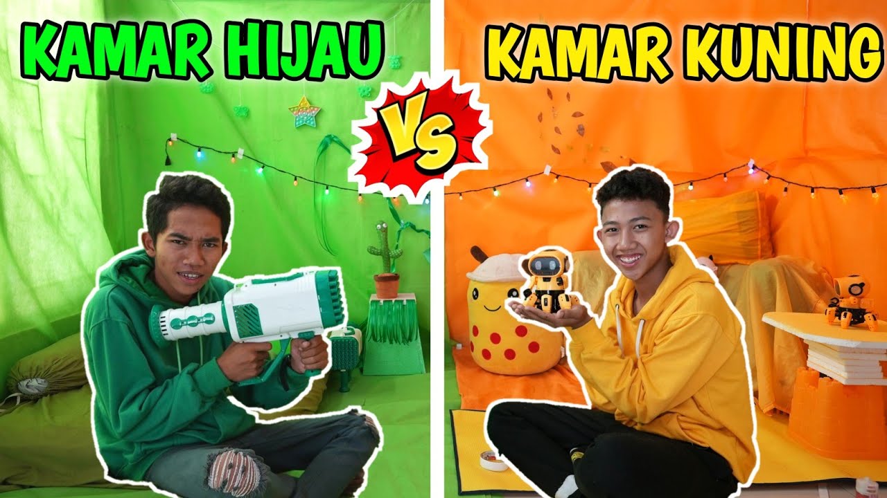 TANTANGAN KAMAR HIJAU VS KAMAR KUNING SELAMA 24 JAM! | Mikael TubeHD