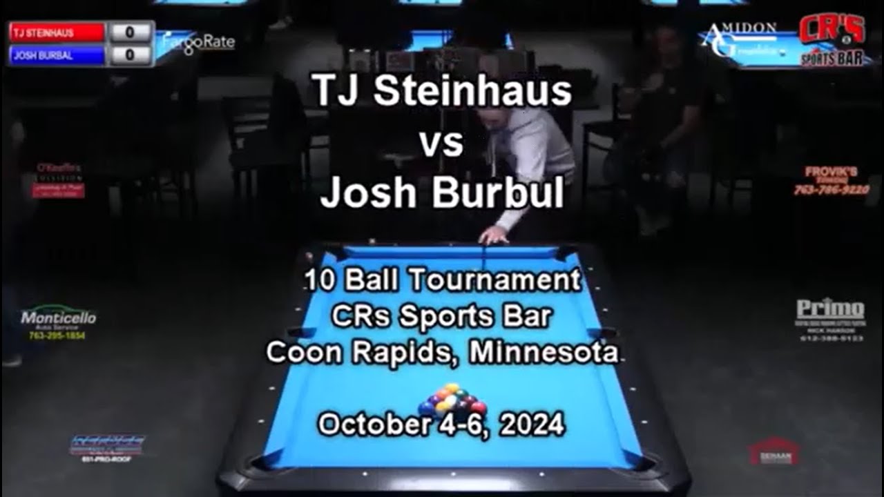 TJ Steinhaus vs Josh Burbul - Live stream billiards match 