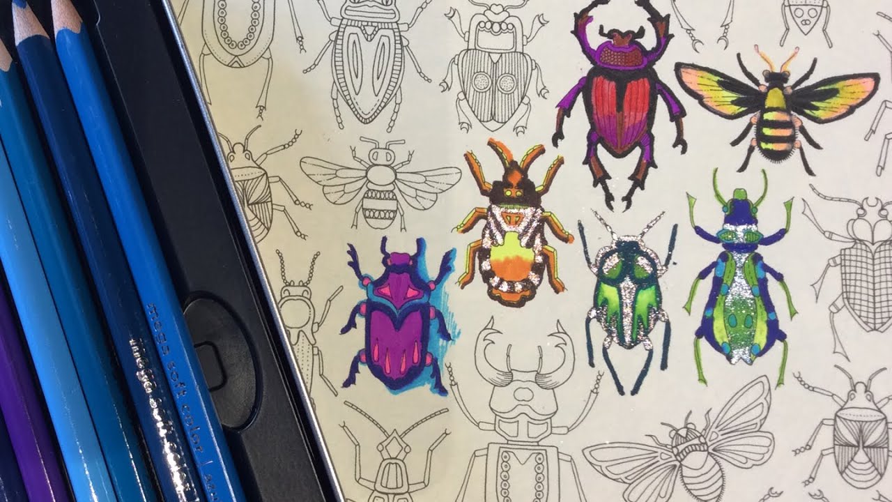 Colorindo insetos do livro Jardim Secreto: parte 2