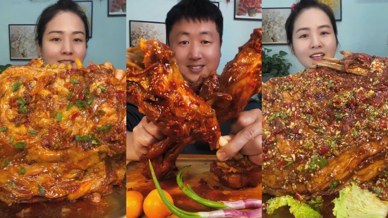Mukbang Yang Zai Food | Full Video Year 2024 Eating Braised Lamb Chops, Lamb Steak Spicy