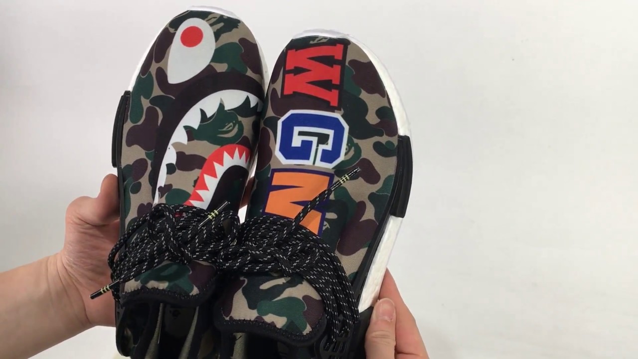 NEW 2017 UA Adidas PW HU NMD x Bape Shark UNBOXING REVIEW