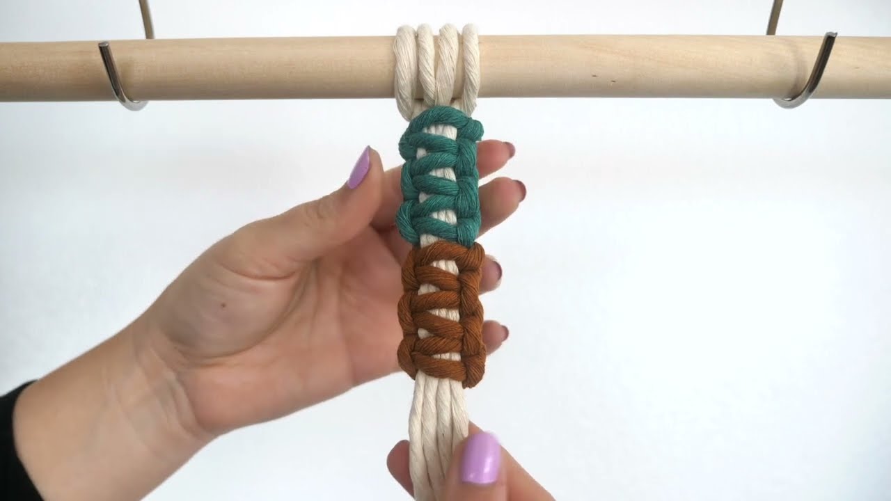 Wrapped Square Knot / Color Blocking Method | Step by Step Tutorial