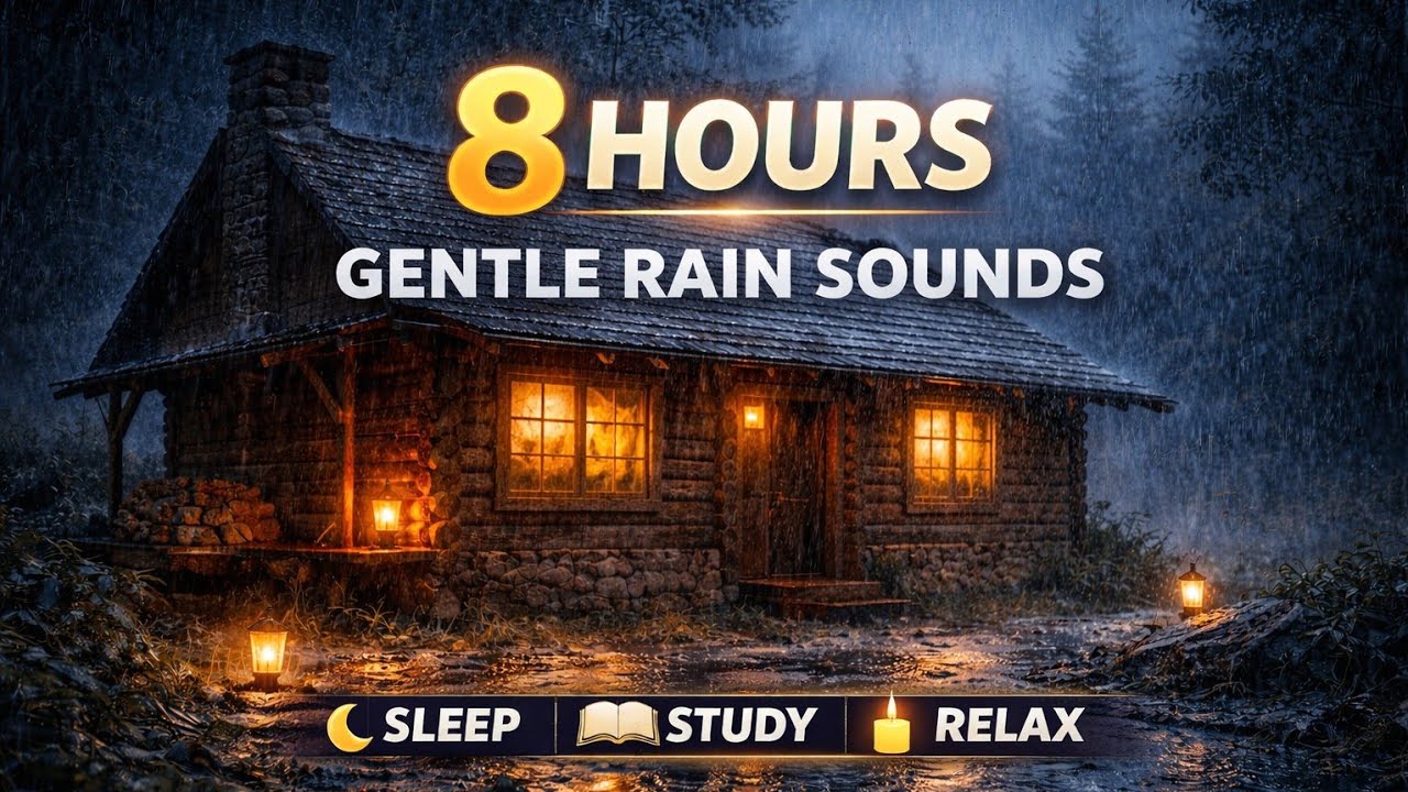 Forest Rain 🌧️ Gentle Rain Sounds for Sleep, Relaxation, Study & Stress Relief (No Thunder, 8 Hours)