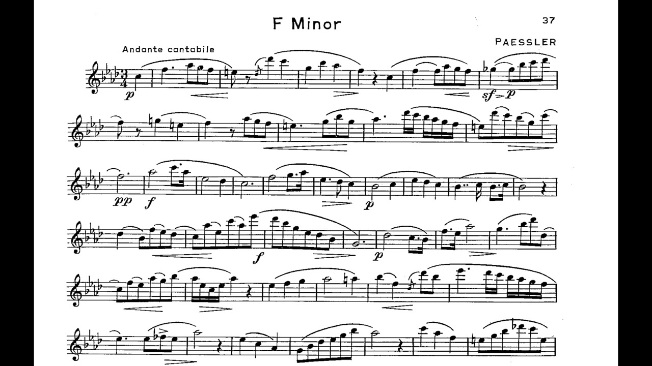 Selected Studies Page 37 (F Minor) - Paessler