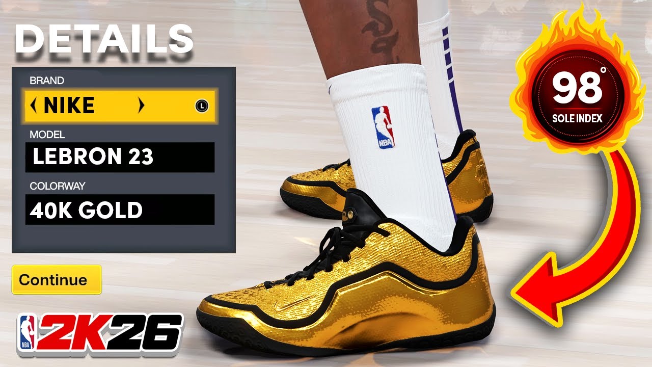 NBA 2K26 Shoe Creator: Nike LeBron 23 40K Gold