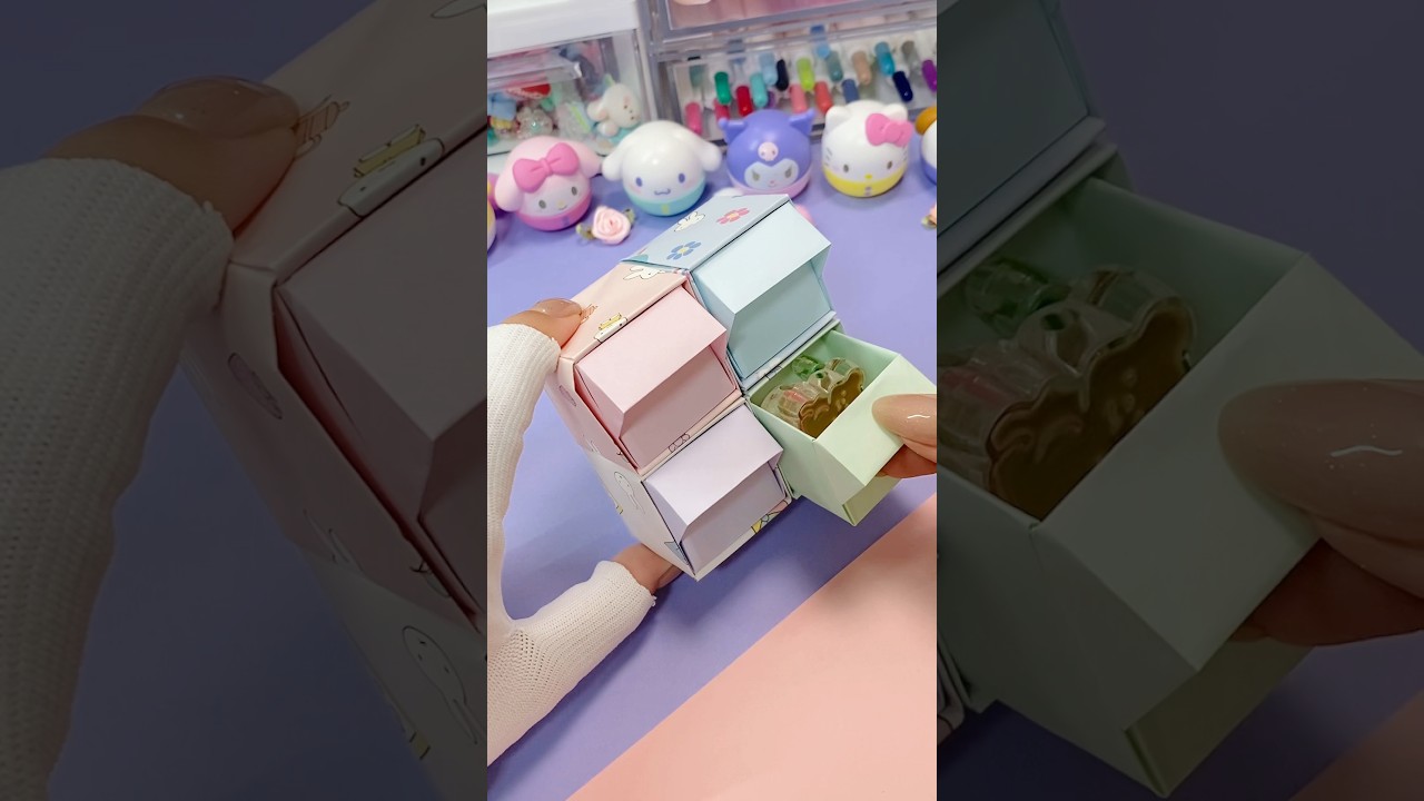 1分でわかる！ミニ引き出しの作り方😍便利な折り紙収納ボックス！#shorts