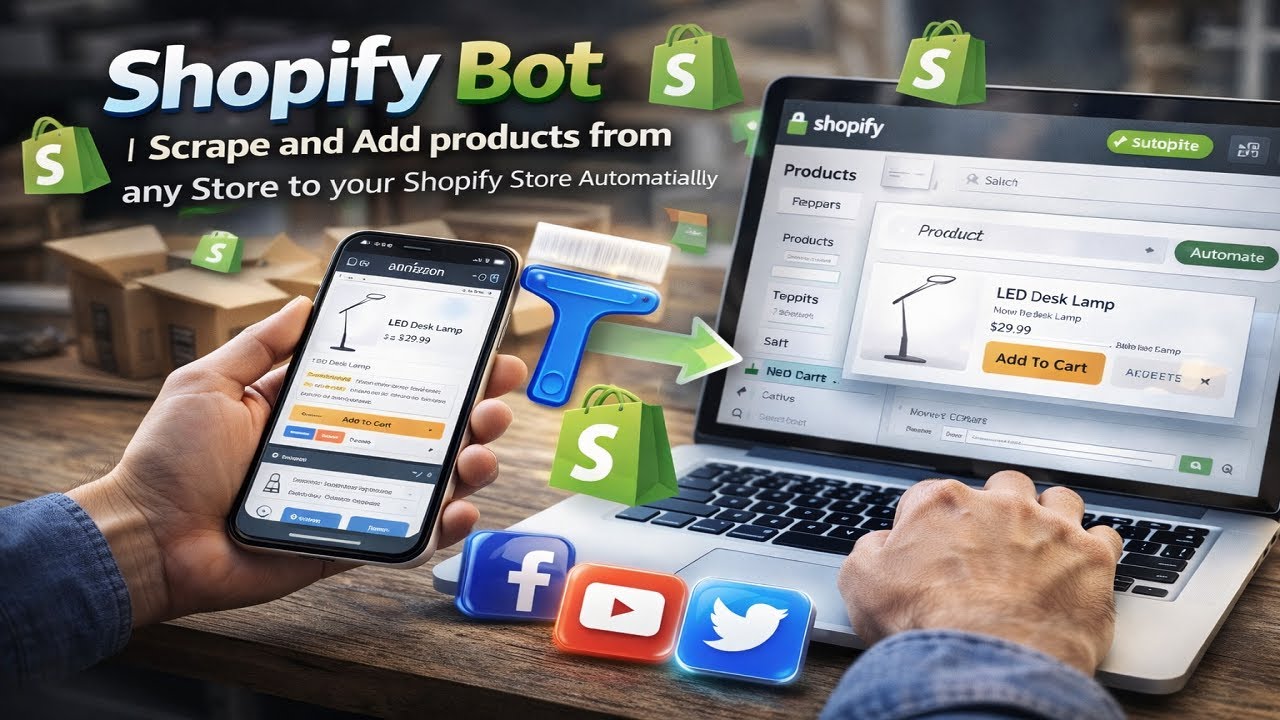 Shopify Bot | Scrape & Add Products from Any Store to Your Shopify Store Automatically