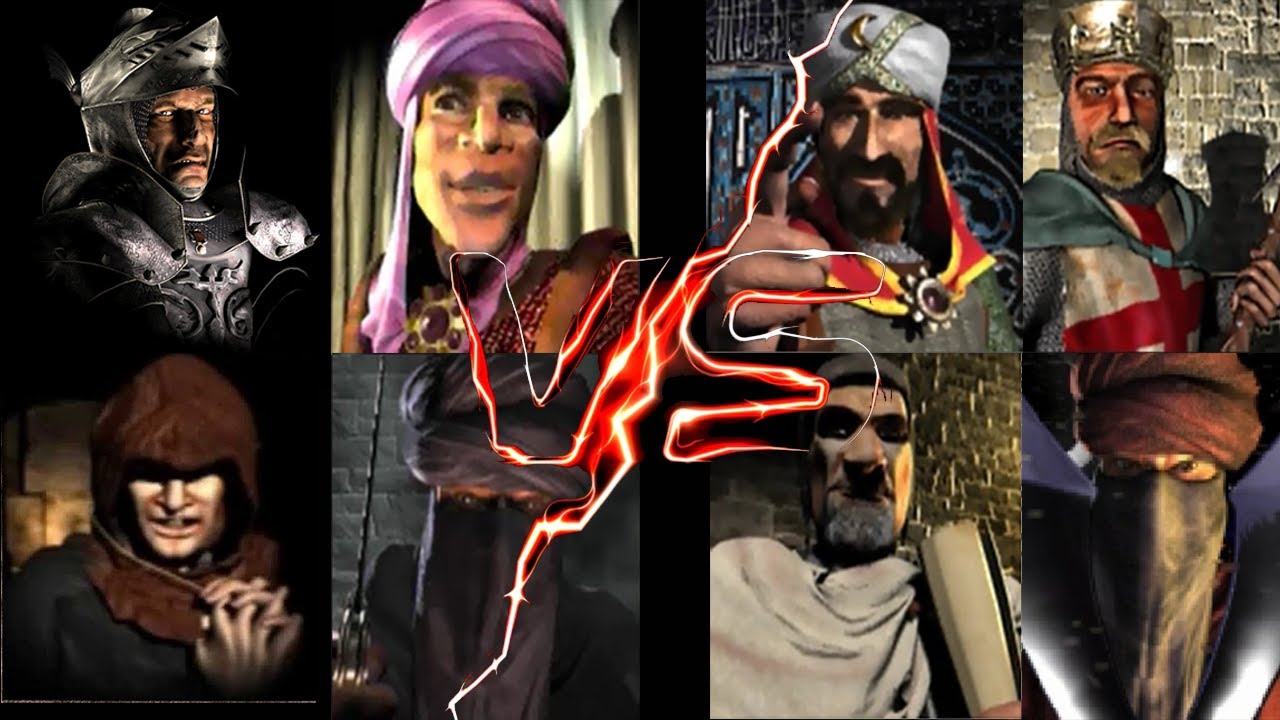 WOLF EMIR ABBOT CALIPH VS SALADIN LIONHEART FREDERICK WAZIR | Stronghold Cruader Ai Battle