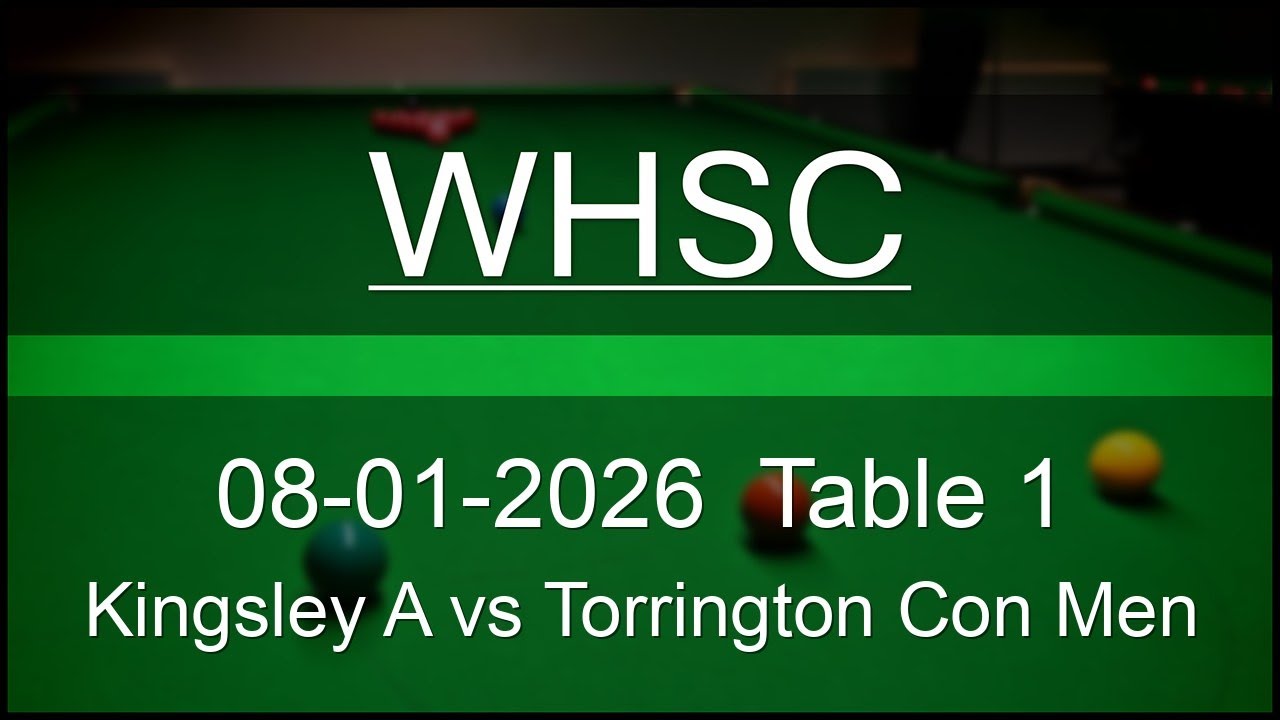 Kingsley A vs Torrington Con Men | 08-01-2026 | Westward Ho! Snooker Club