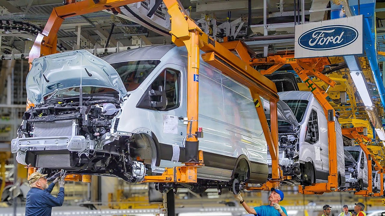 Inside Massive Ford Factory Building Transit Van in the US - Production Line