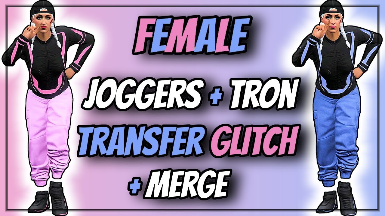GTA5 I *NEW* Tron Shoes With ANY Joggers! (FEMALE) Transfer + Merge Glitch! (Patch 1.45)