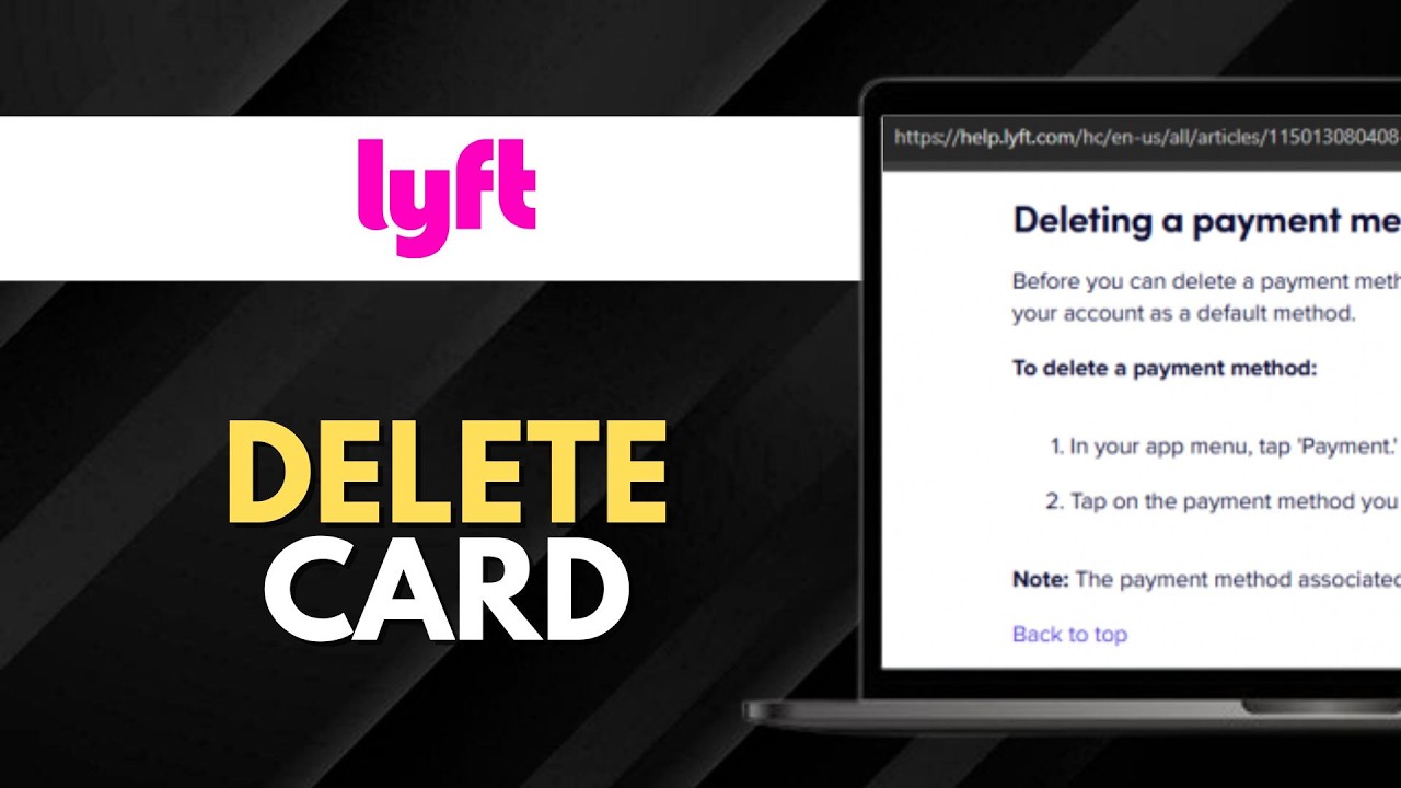 Как удалить данные кредитной карты из Lyft в 2026 году