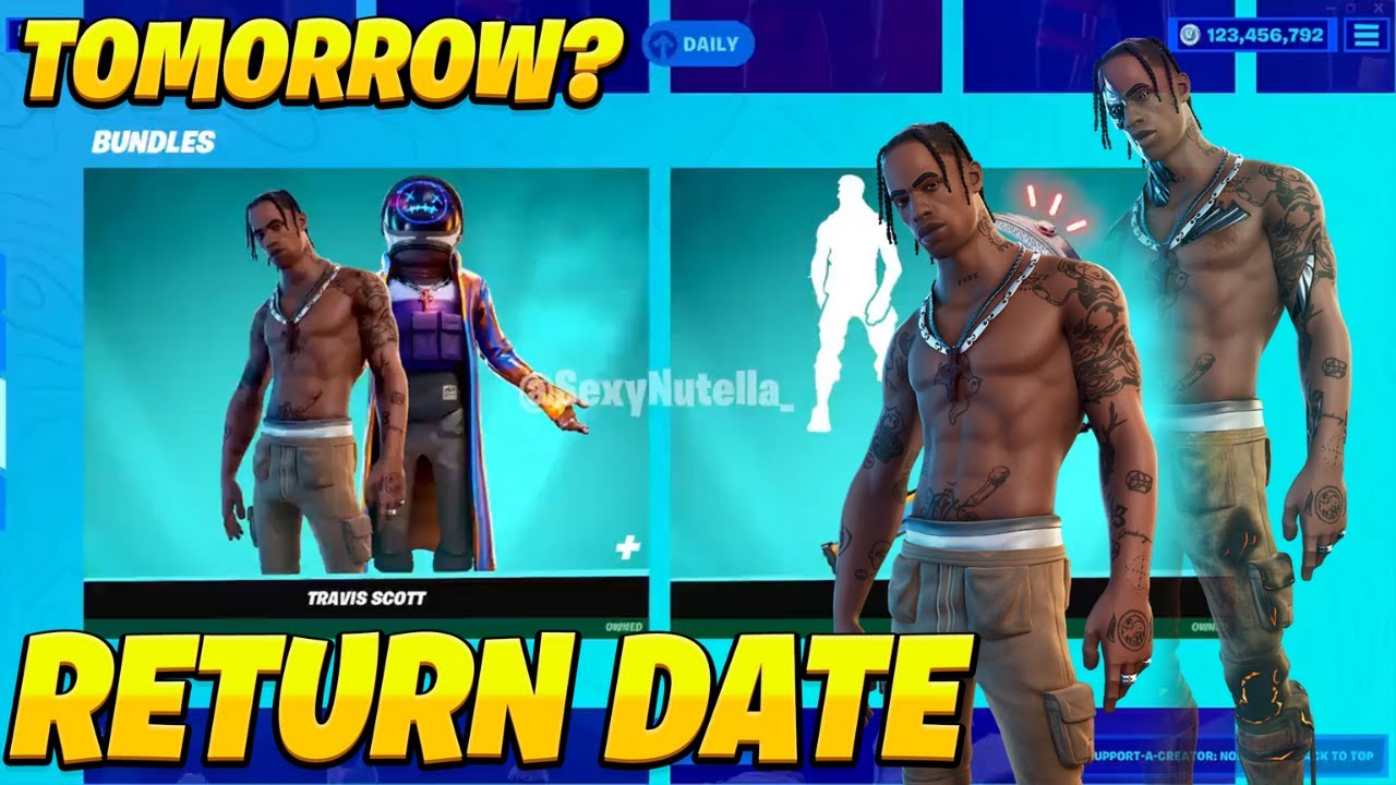 Travis Scott skin RETURN RELEASE DATE! (Travis Scott coming back!)UPDATED!!