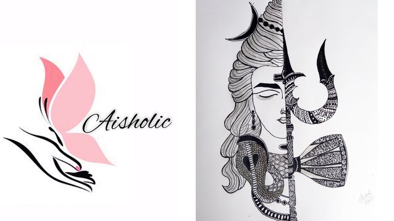 Lord shiva drawing for beginners//Bholenath//Shivan trance//Simple drawings//Aisholic