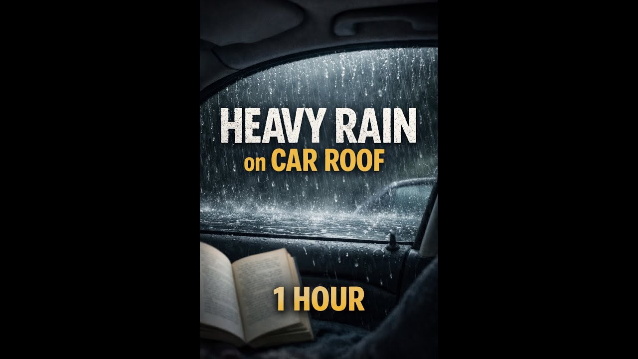 Araba Tavanına Vuran Şiddetli Yağmur 1 Saatlik | Deep Sleep Rain Sounds (1 Hour)